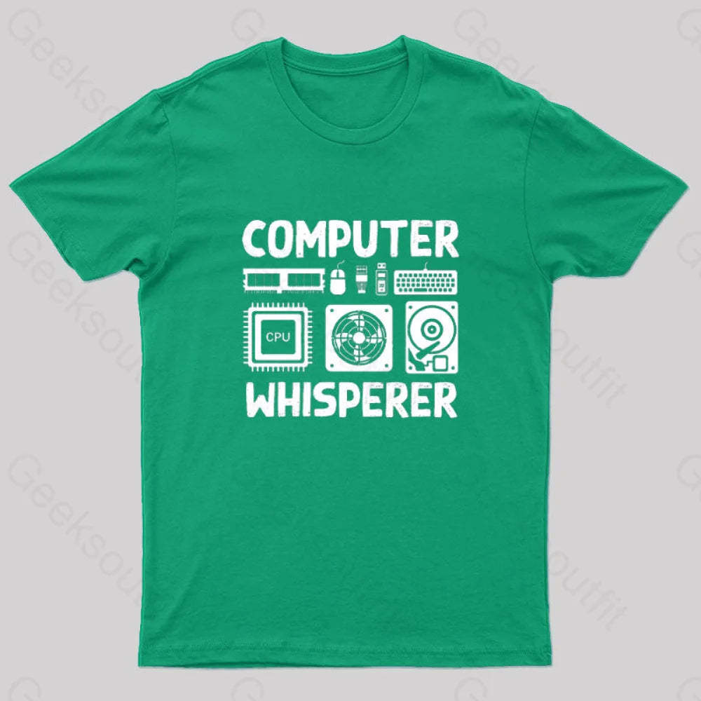 Computer Whisperer Nerd T-Shirt Green / S
