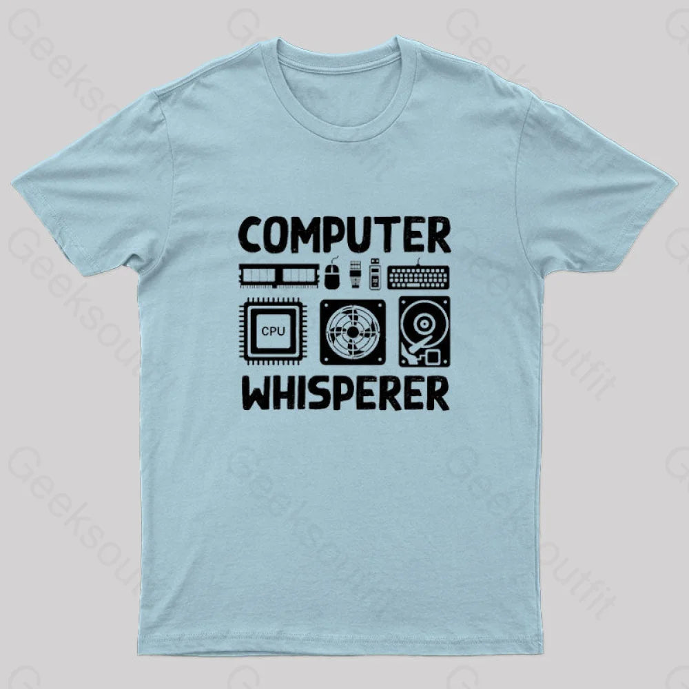 Computer Whisperer Nerd T-Shirt Light Blue / S