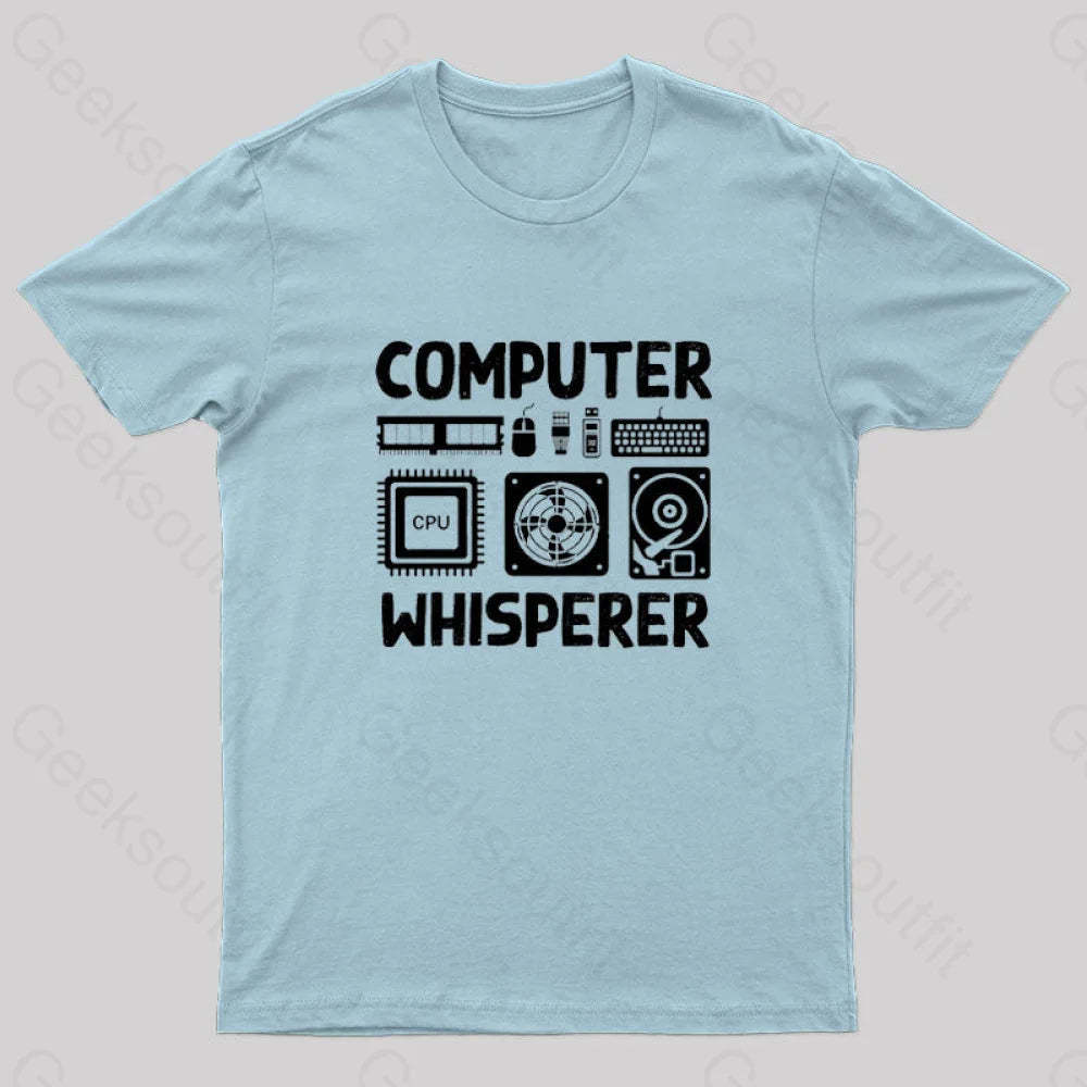 Computer Whisperer Nerd T-Shirt Light Blue / S