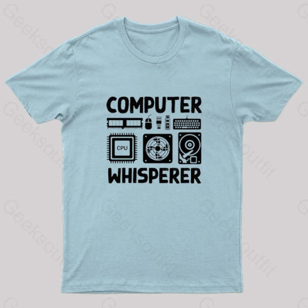 Computer Whisperer Nerd T-Shirt Light Blue / S