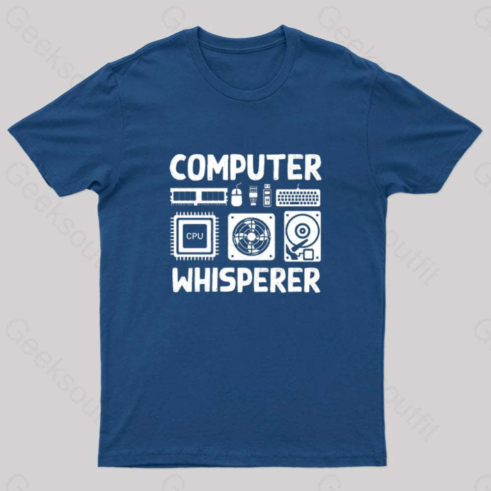 Computer Whisperer Nerd T-Shirt Navy / S