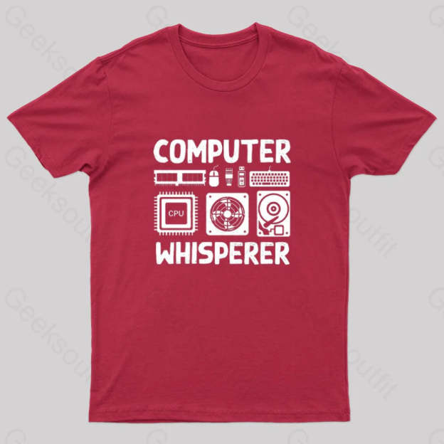 Computer Whisperer Nerd T-Shirt Red / S