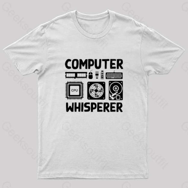 Computer Whisperer Nerd T-Shirt White / S