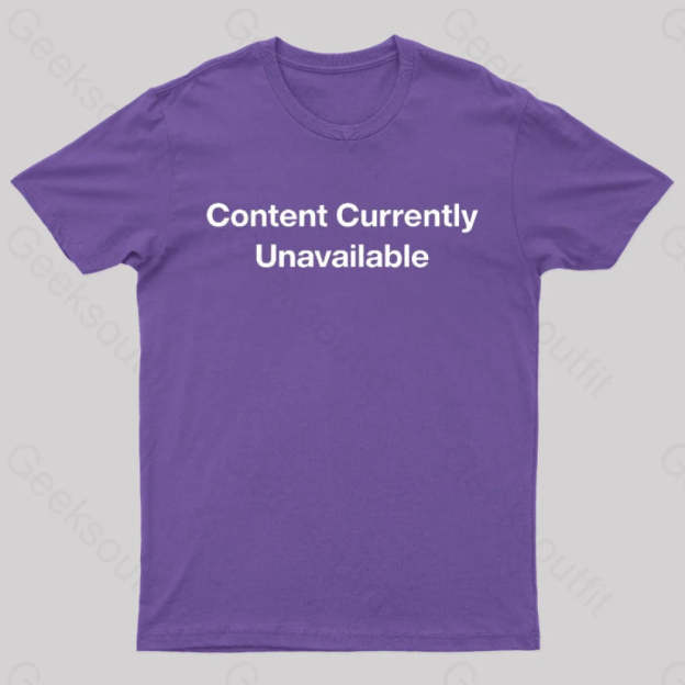 Content Currently Unavailable Nerd T-Shirt Purple / S