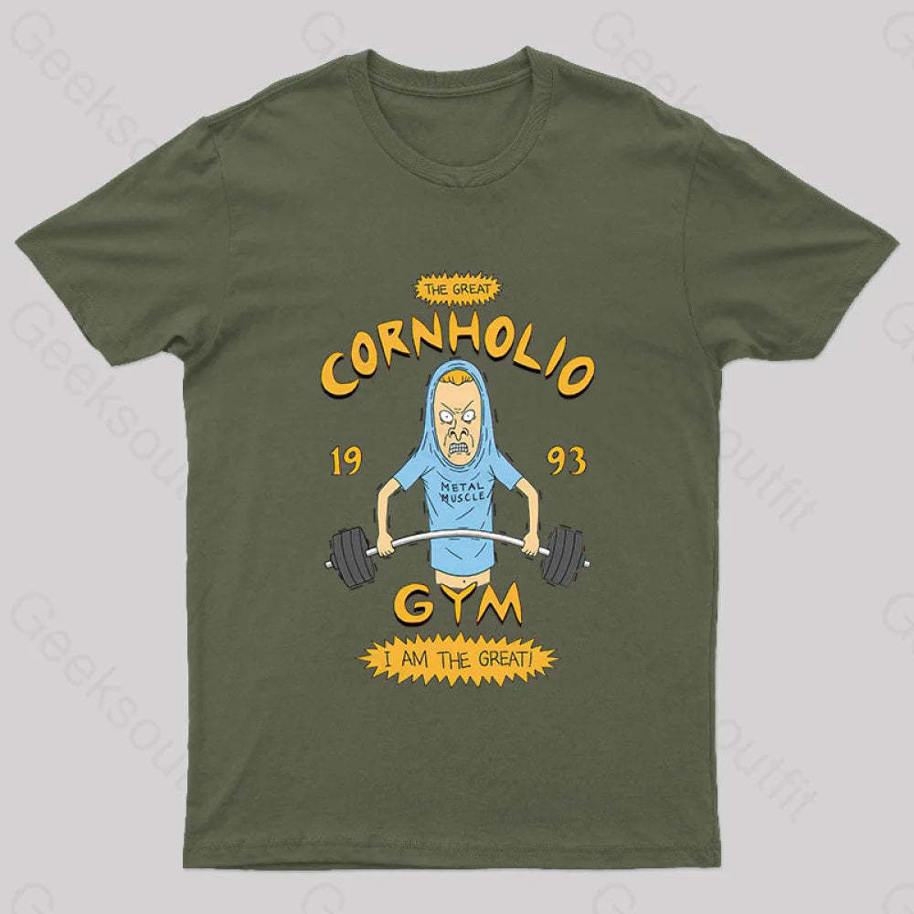 Cornholio Gym Nerd T-Shirt Army Green / S
