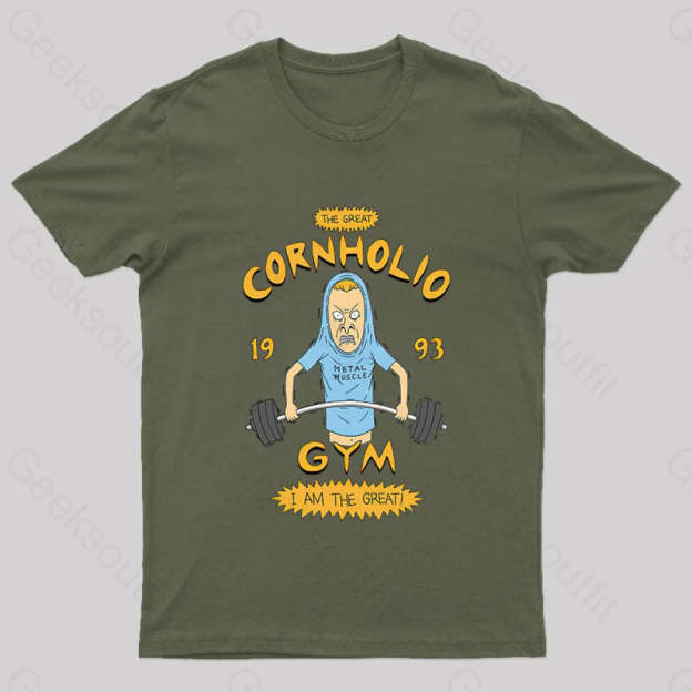 Cornholio Gym Nerd T-Shirt Army Green / S