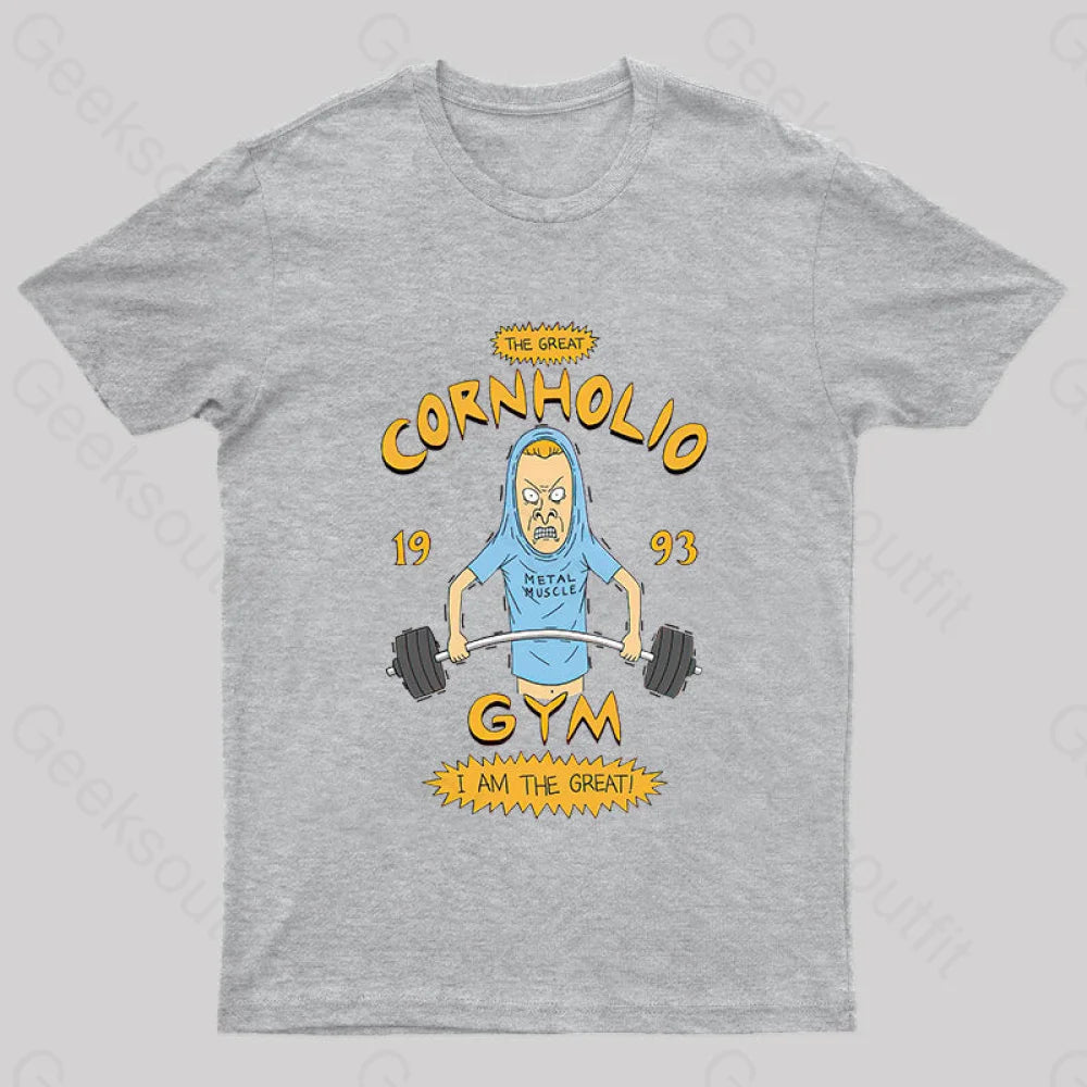 Cornholio Gym Nerd T-Shirt Grey / S