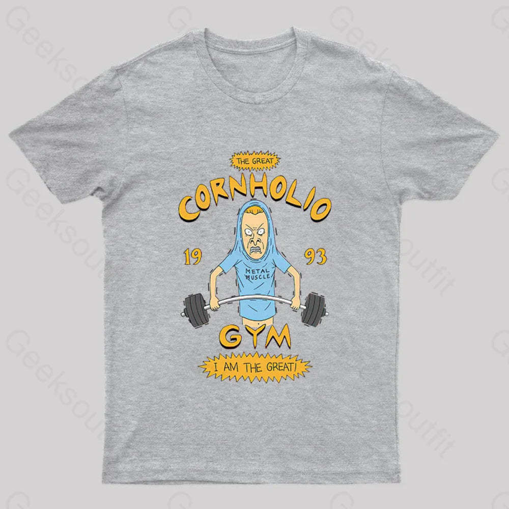Cornholio Gym Nerd T-Shirt Grey / S