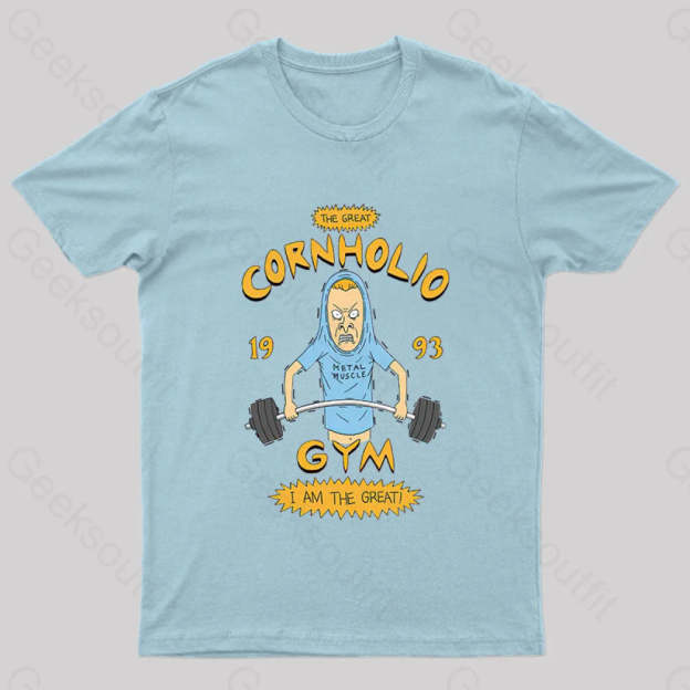 Cornholio Gym Nerd T-Shirt Light Blue / S