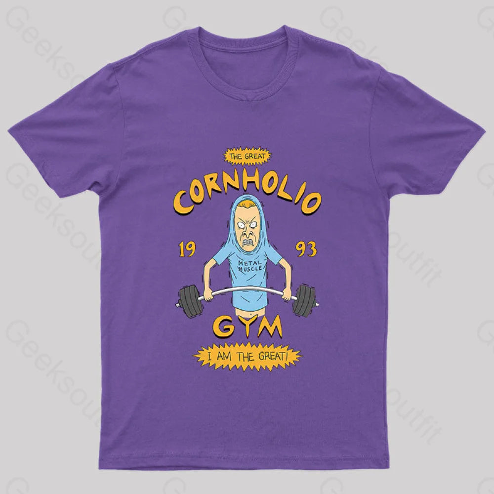 Cornholio Gym Nerd T-Shirt Purple / S