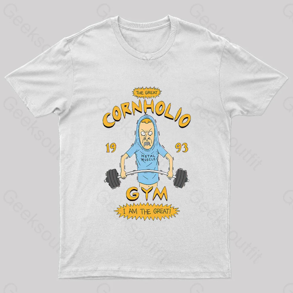 Cornholio Gym Nerd T-Shirt White / S