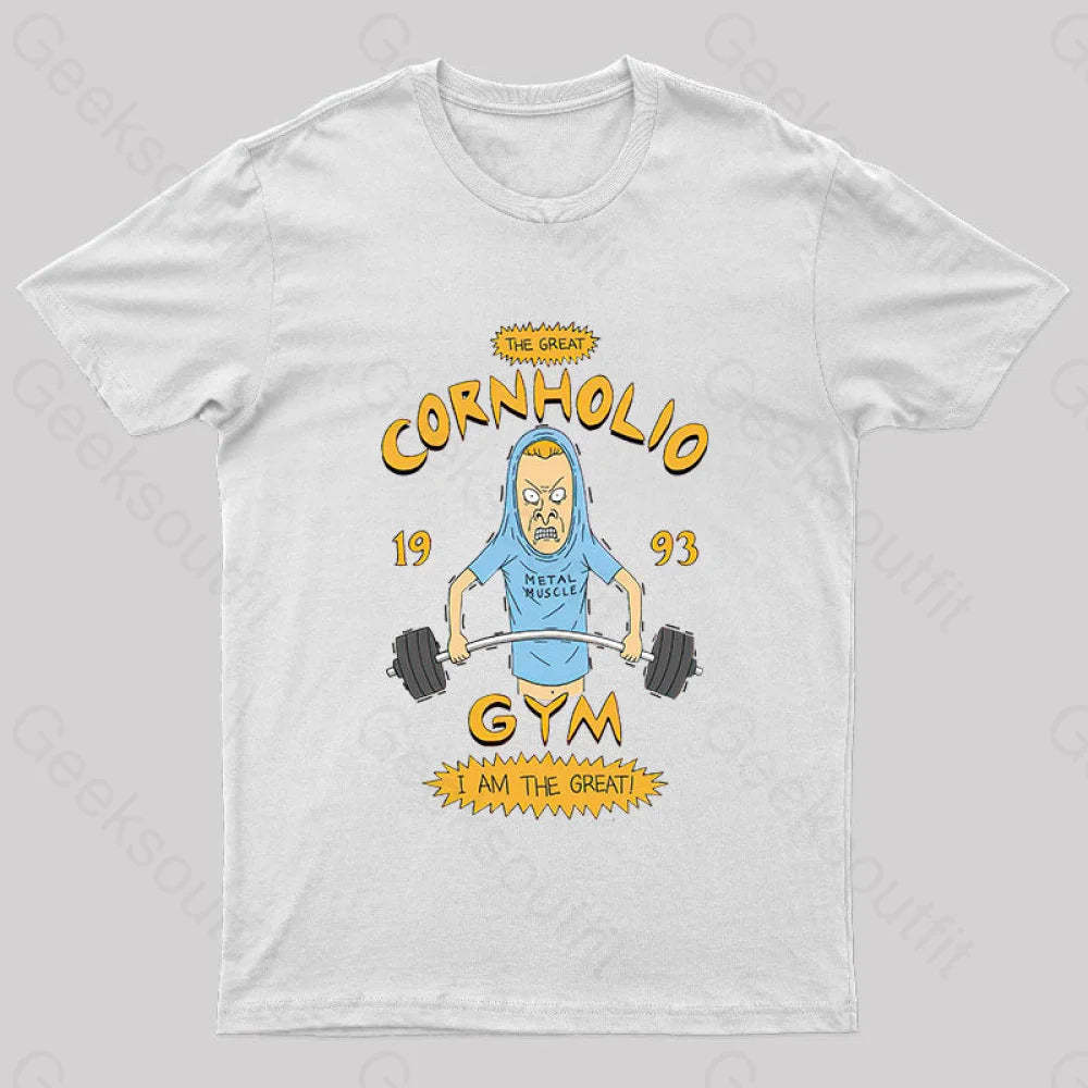 Cornholio Gym Nerd T-Shirt White / S