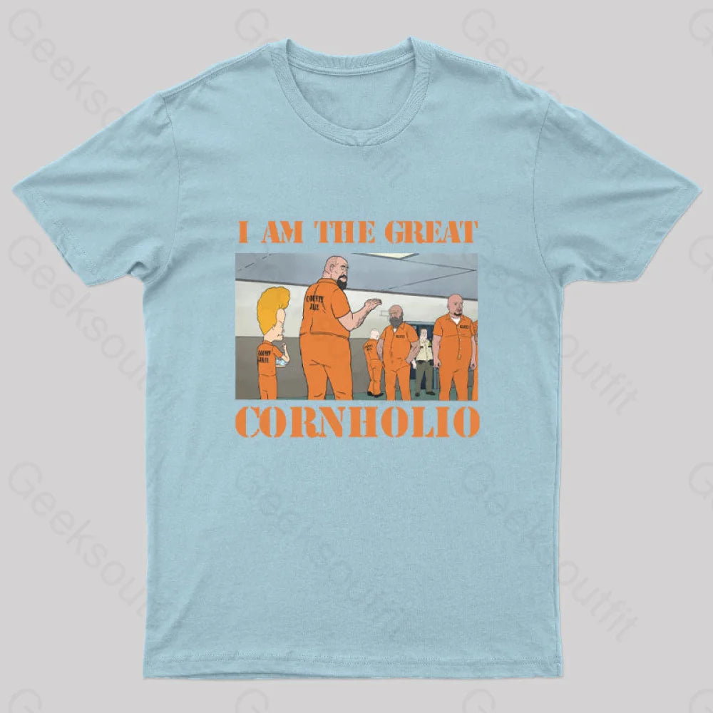 Cornholio Nerd T-Shirt Light Blue / S