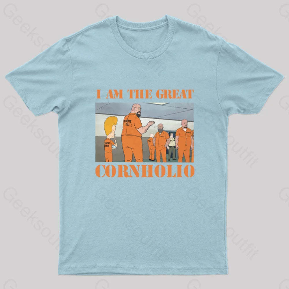 Cornholio Nerd T-Shirt Light Blue / S