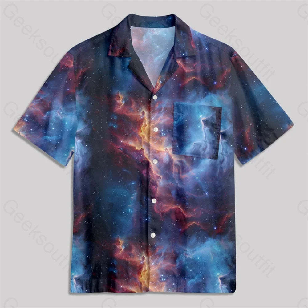 Cosmic Nebula Button Up Pocket Shirt Hawaiian / S Bus489 Yc