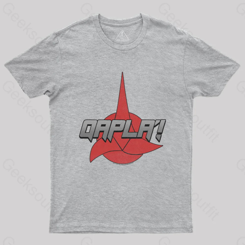 Cosmic Voyage Qapla Nerd T-Shirt Grey / S