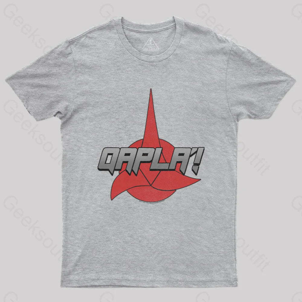 Cosmic Voyage Qapla Nerd T-Shirt Grey / S