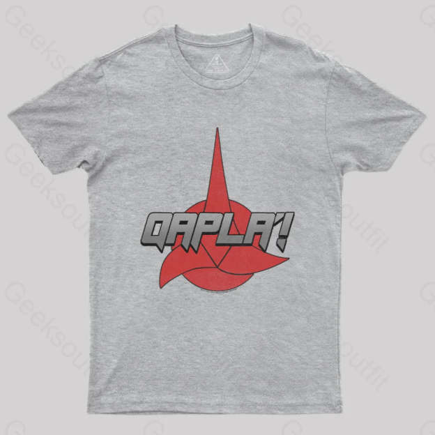 Cosmic Voyage Qapla Nerd T-Shirt Grey / S