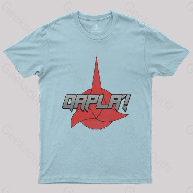 Cosmic Voyage Qapla Nerd T-Shirt Light Blue / S