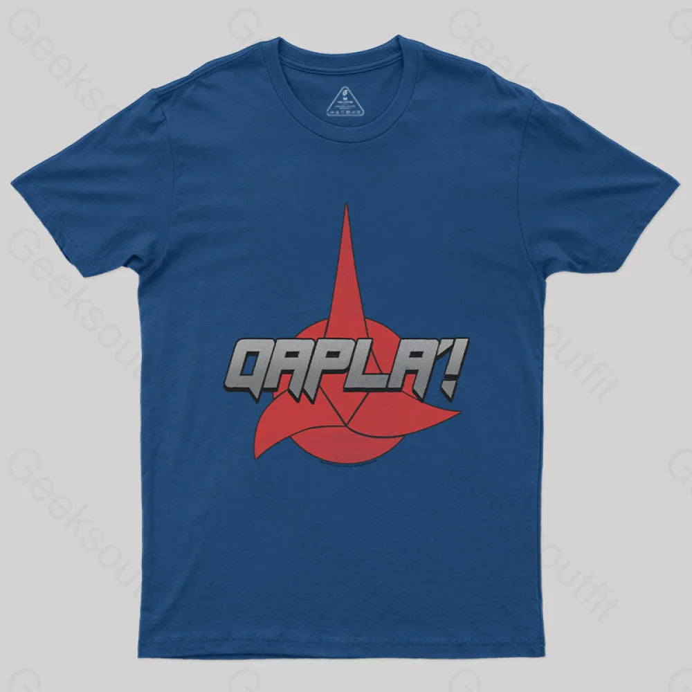 Cosmic Voyage Qapla Nerd T-Shirt Navy / S