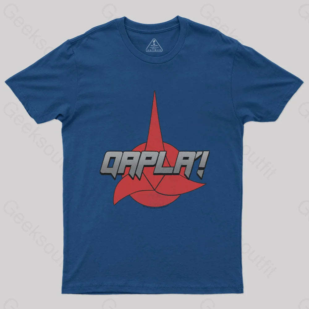 Cosmic Voyage Qapla Nerd T-Shirt Navy / S