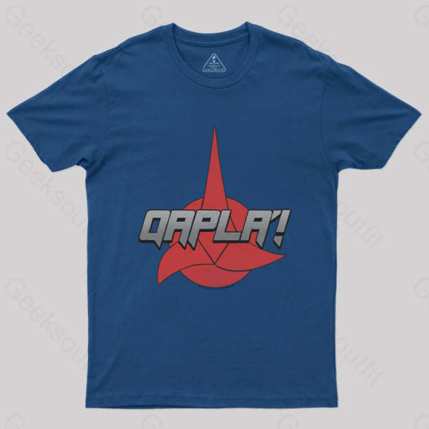 Cosmic Voyage Qapla Nerd T-Shirt Navy / S