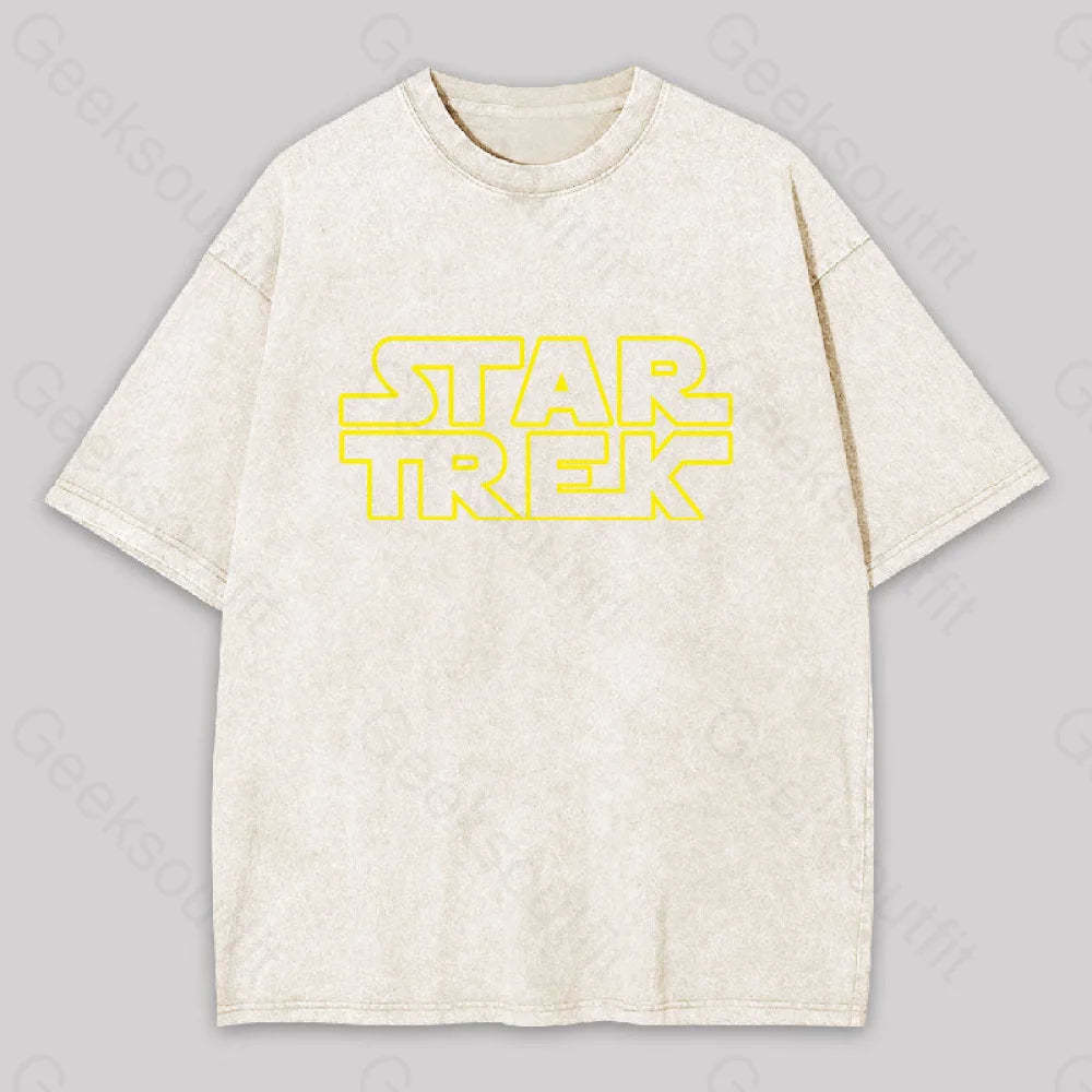 Cosmic Voyage Sw Parody Washed T-Shirt Apricot / S