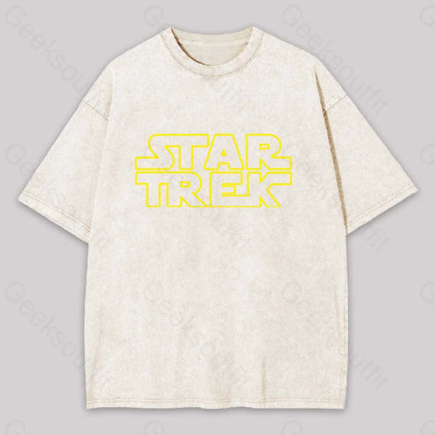Cosmic Voyage Sw Parody Washed T-Shirt Apricot / S
