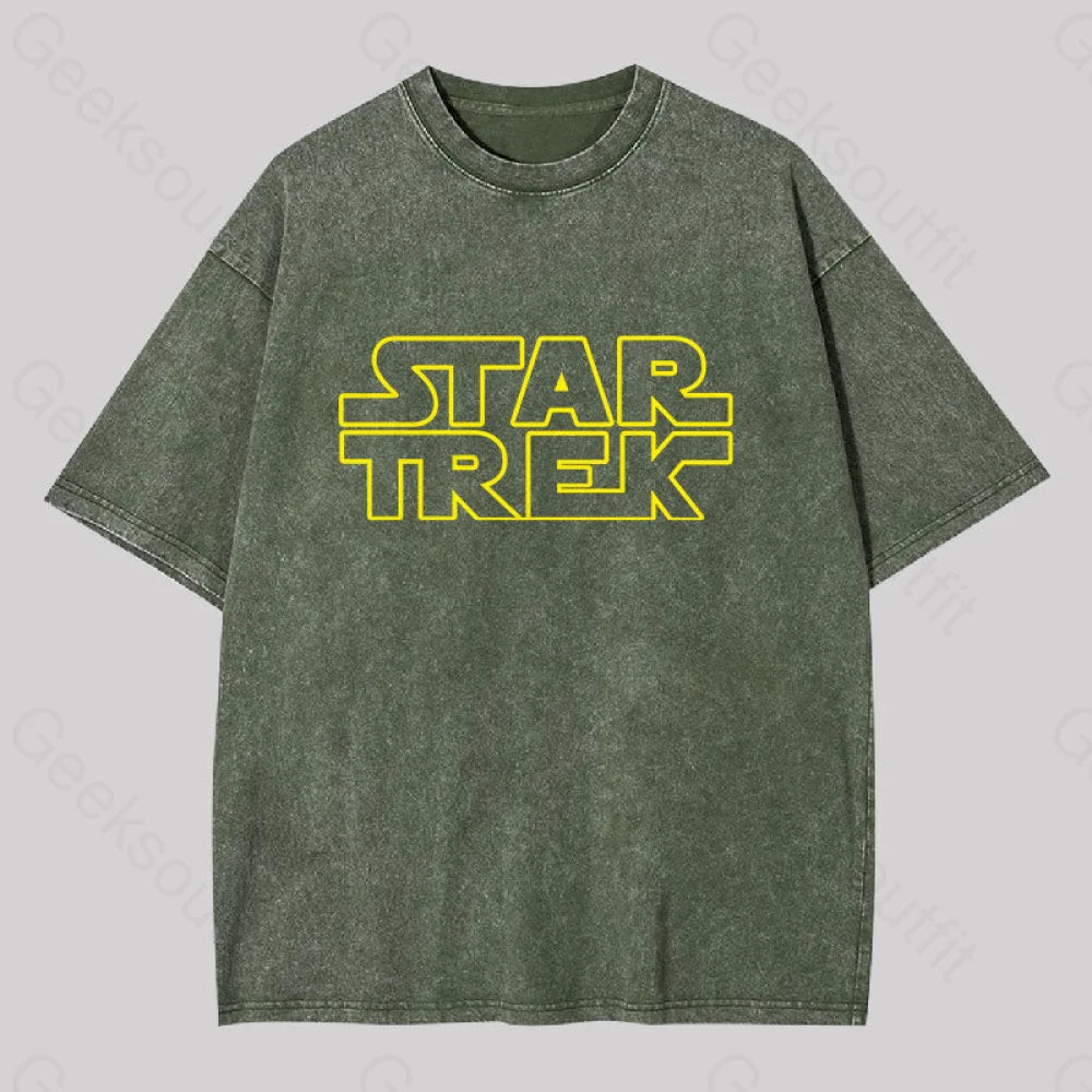 Cosmic Voyage Sw Parody Washed T-Shirt Army Green / S