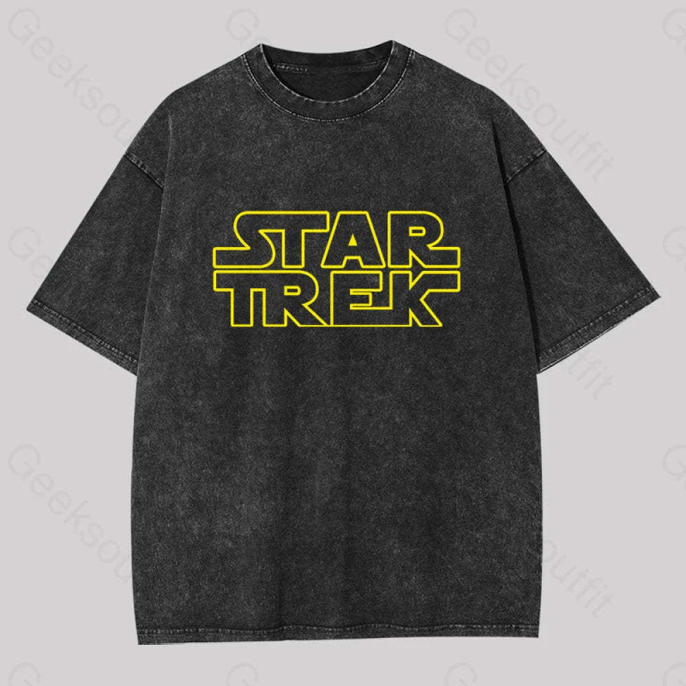 Cosmic Voyage Sw Parody Washed T-Shirt Black / S