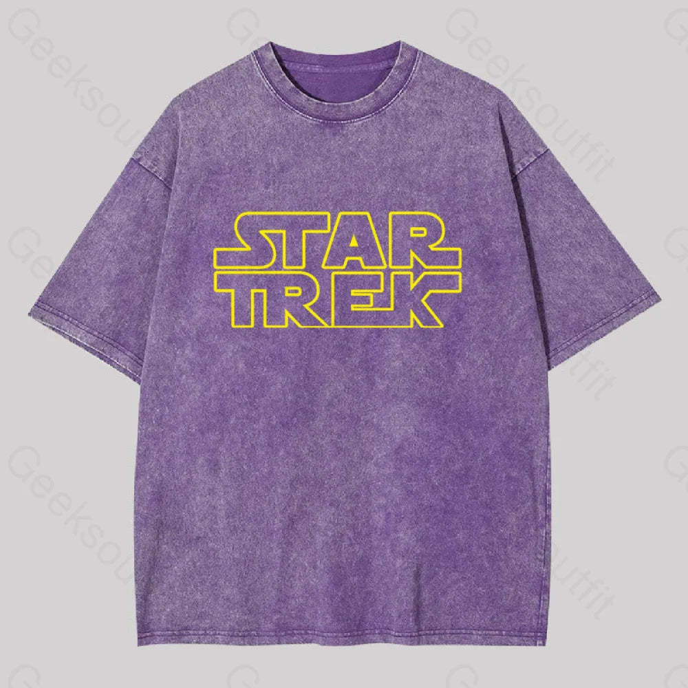 Cosmic Voyage Sw Parody Washed T-Shirt Purple / S