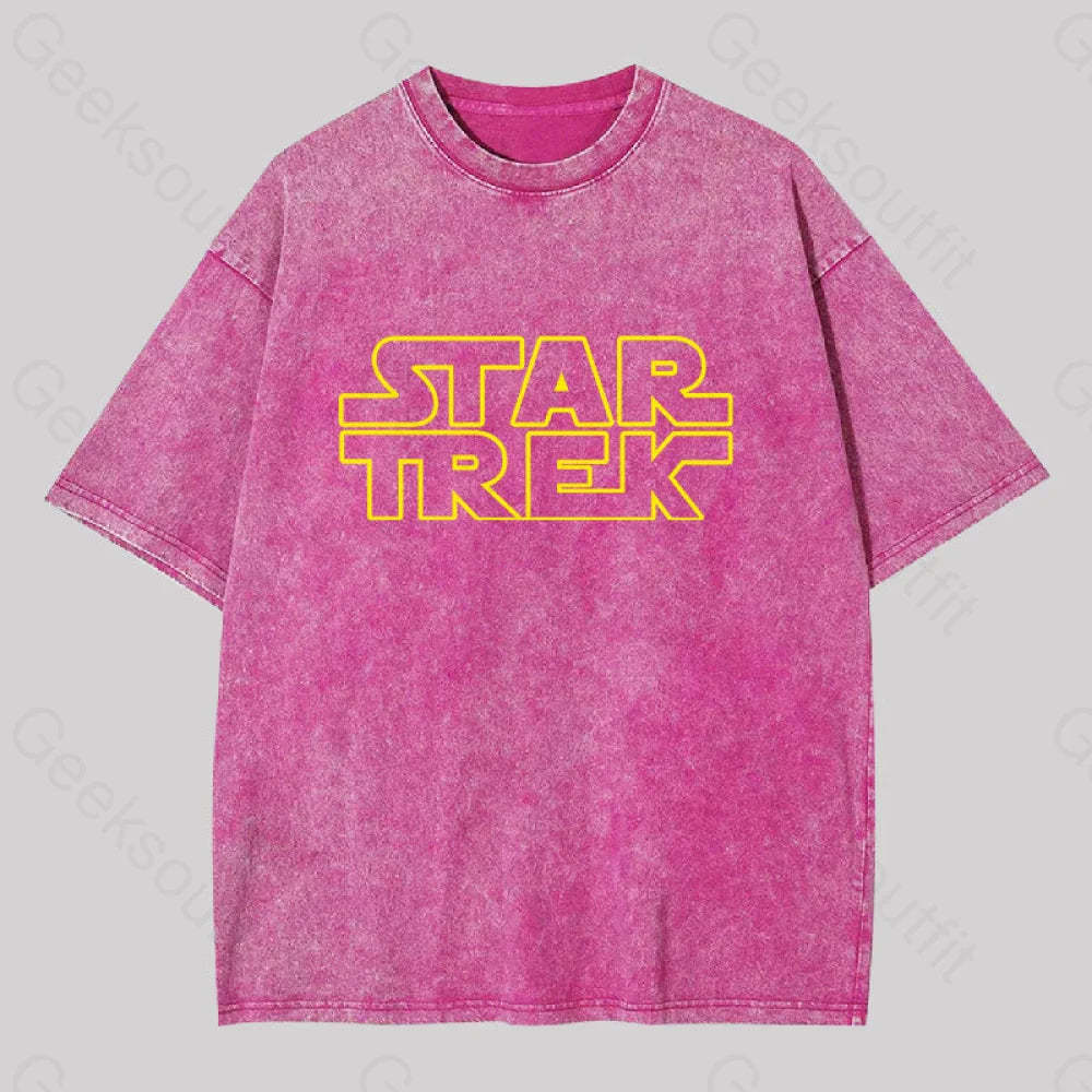 Cosmic Voyage Sw Parody Washed T-Shirt Rose Red / S