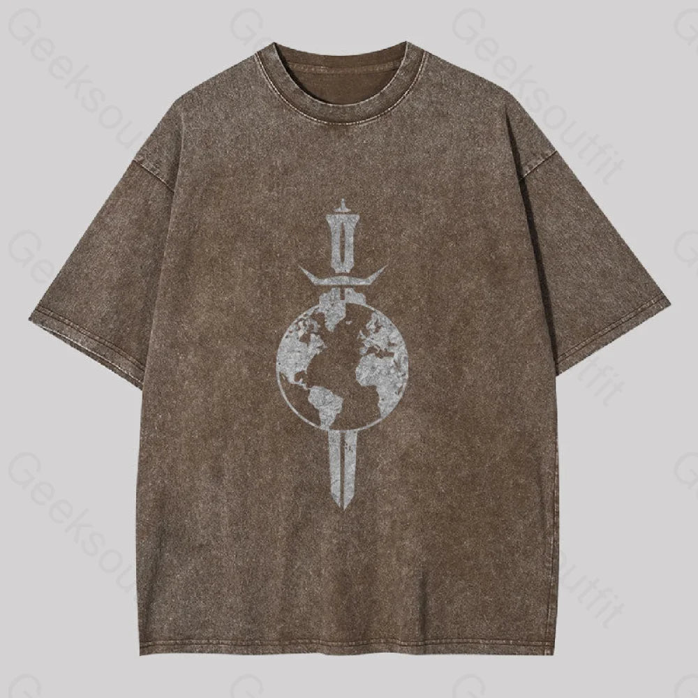 Cosmic Voyage Terran Empire Washed T-Shirt Coffee / S