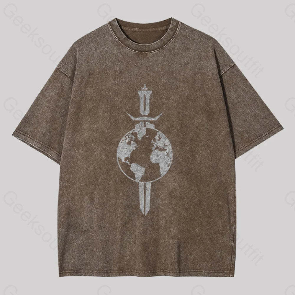 Cosmic Voyage Terran Empire Washed T-Shirt Coffee / S
