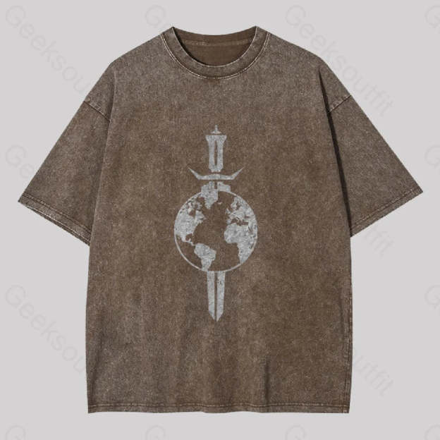 Cosmic Voyage Terran Empire Washed T-Shirt Coffee / S