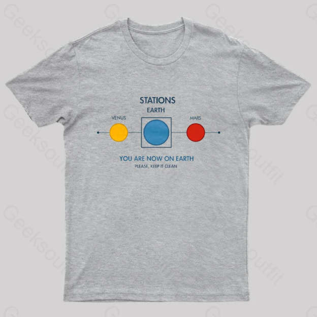 Cosmos Stations Geek T-Shirt Grey / S