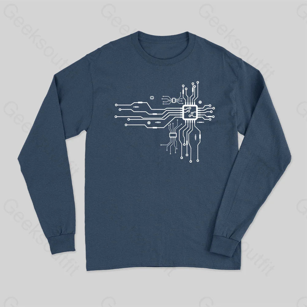 Cpu Heart Long Sleeve T-Shirt Navy / S