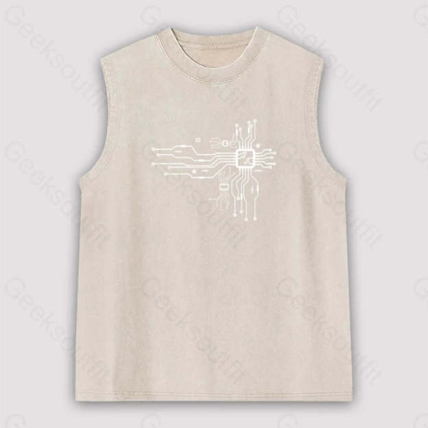 Cpu Heart Unisex Washed Tank Apricot / S