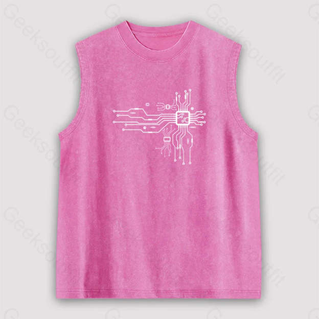 Cpu Heart Unisex Washed Tank Pink / S