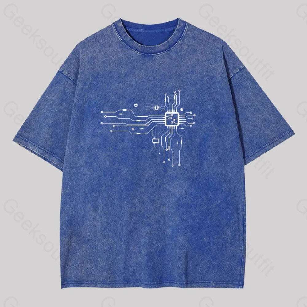 Cpu Heart Washed T-Shirt Blue / S