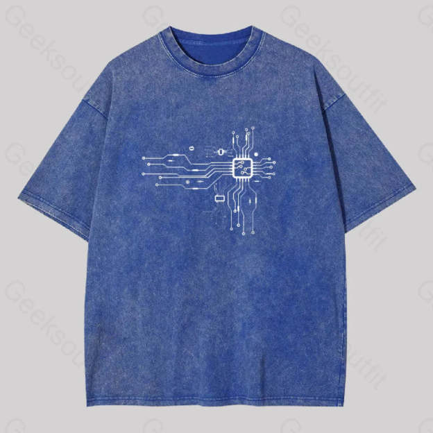 Cpu Heart Washed T-Shirt Blue / S