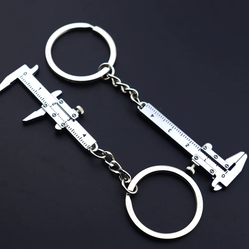 Creative Vernier Calipers Keychain Silver