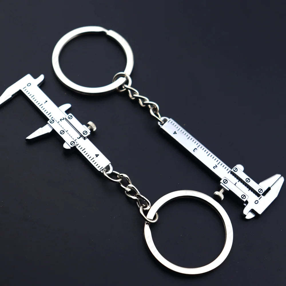 Creative Vernier Calipers Keychain Silver