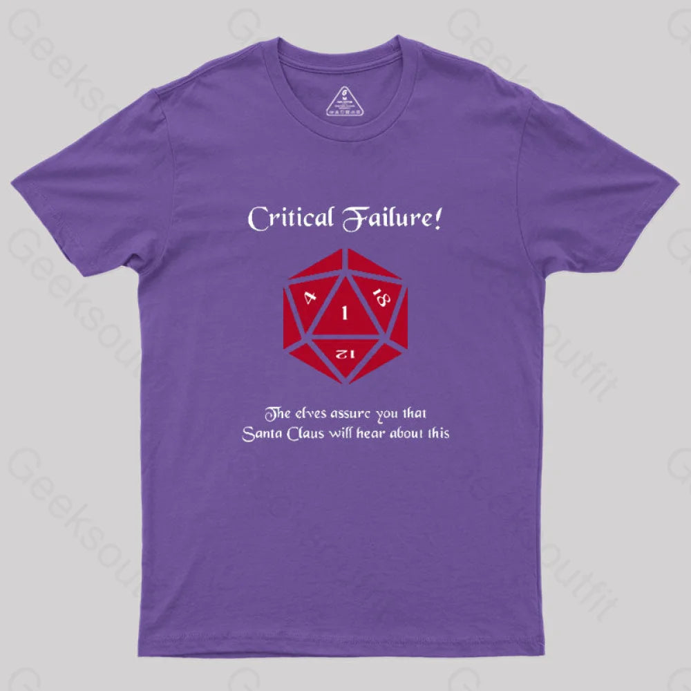 Critical Failure! Made The Naughty List Geek T-Shirt Purple / S