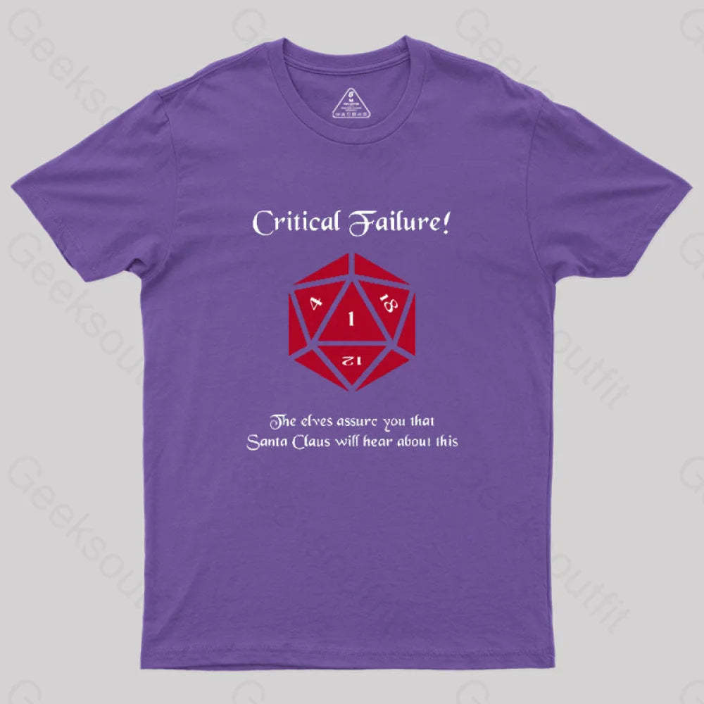 Critical Failure! Made The Naughty List Geek T-Shirt Purple / S