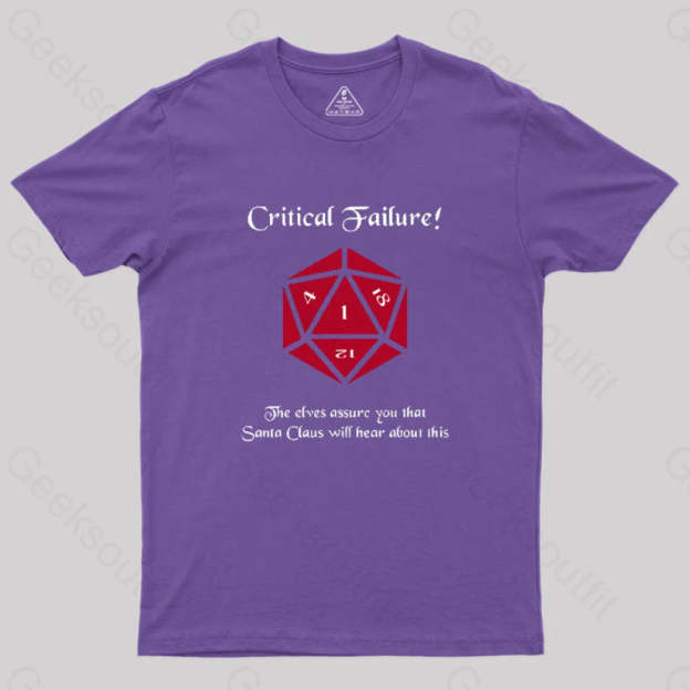 Critical Failure! Made The Naughty List Geek T-Shirt Purple / S