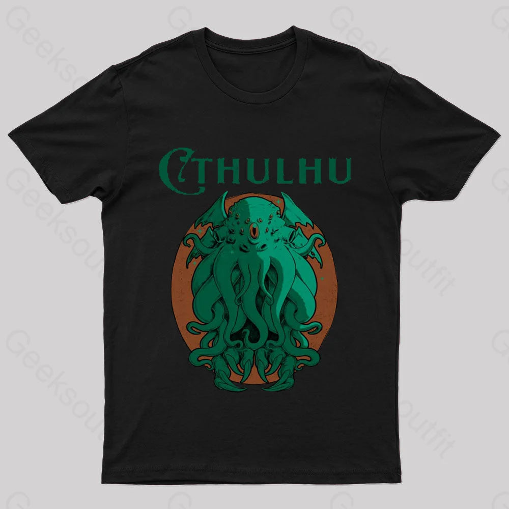 Cthulhu Magazine Nerd T-Shirt Black / S