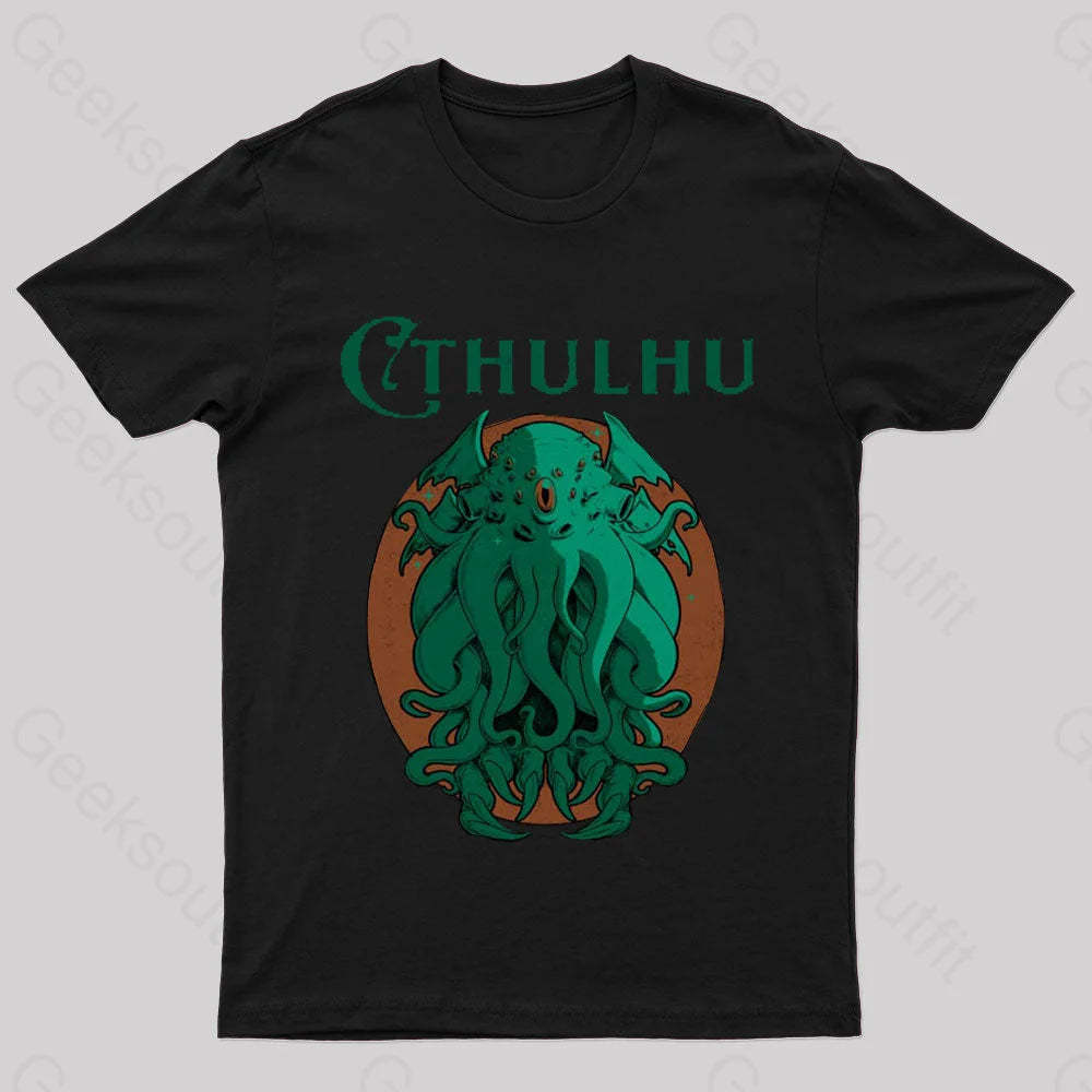 Cthulhu Magazine Nerd T-Shirt Black / S