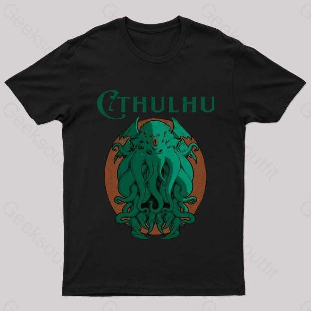 Cthulhu Magazine Nerd T-Shirt Black / S