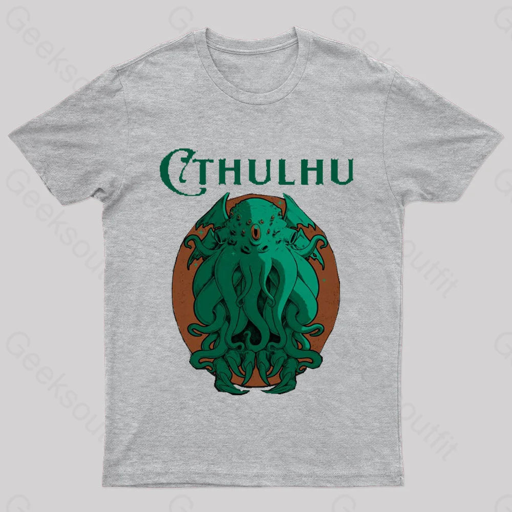 Cthulhu Magazine Nerd T-Shirt Grey / S